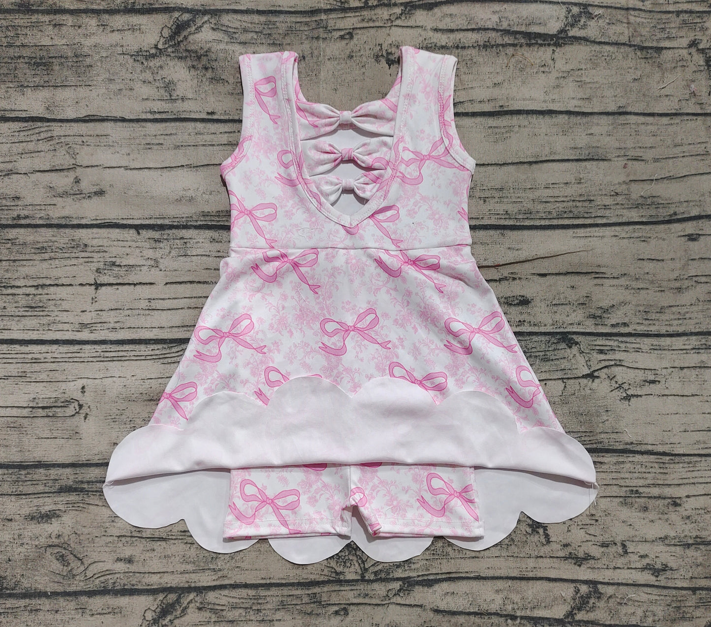 preorder GSD2572 Flower Bows Pink Sweeter Girl Boutique Yoga Dress 202505