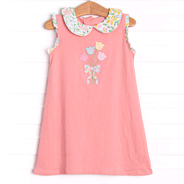 Preorder GSD2577 girls colored flower doll collar pink sleeveless dress 202505