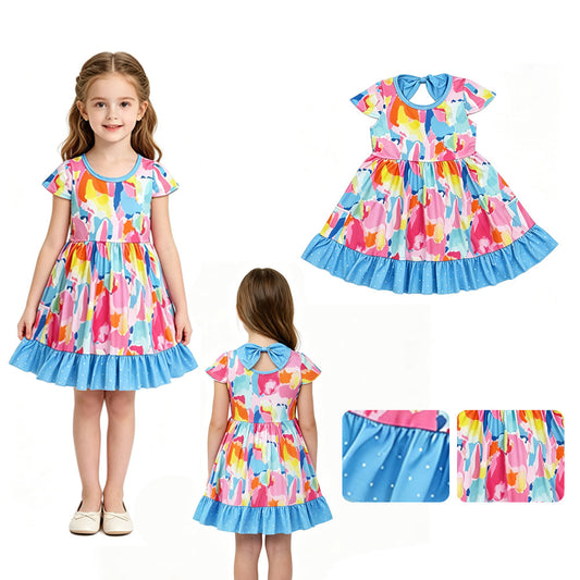 GSD2610 RTS toddler clothes color baby girl summer dress
