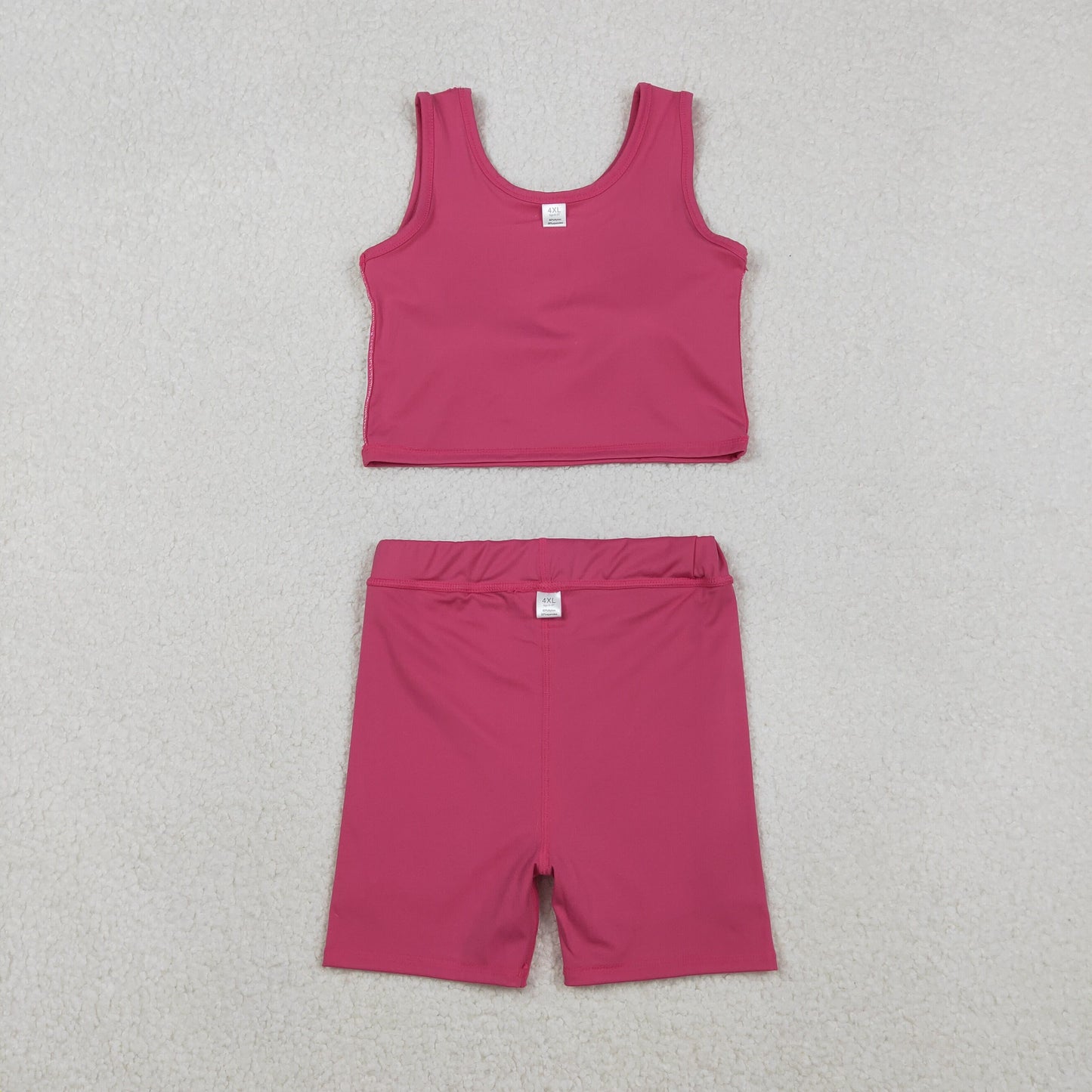 GSD2657 Girls Yoga Sets Pure Pink Sleeveless Skirts 202511 RTS