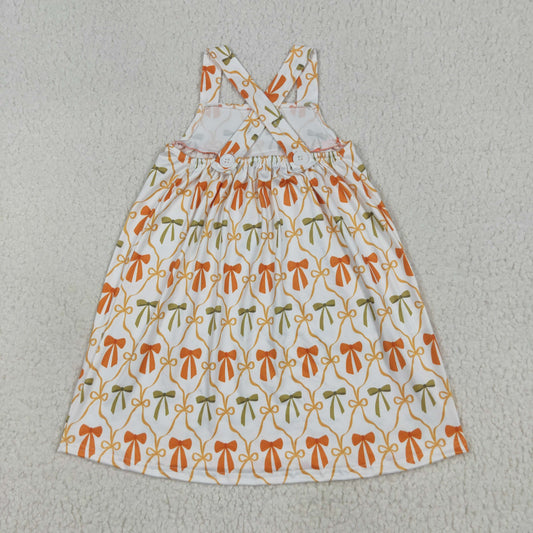 GSD2676 Girls Boutique Bow Pocket Orange Sleeveless Dress 202507 RTS