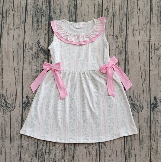 GSD2678 Girls Boutique Pink Big Bows Ruffle Sleeveless Dress 202509 RTS