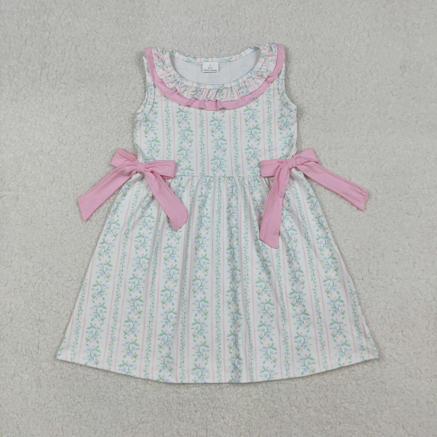 GSD2678 Girls Boutique Pink Big Bows Ruffle Sleeveless Dress 202509 RTS
