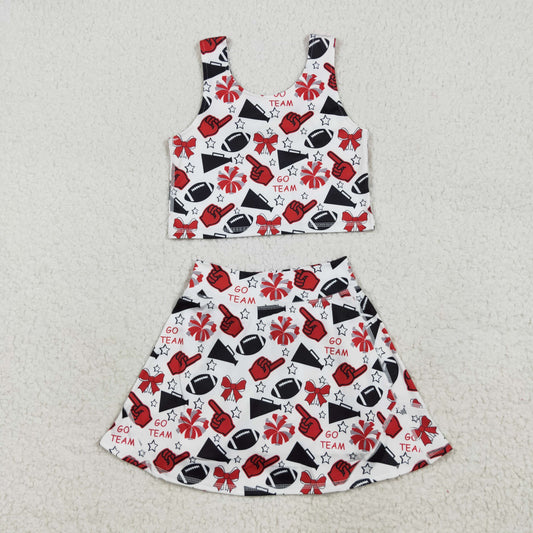 GSD2693 Girls Yoga Sets Go Team Sleeveless Skirts 202507 RTS