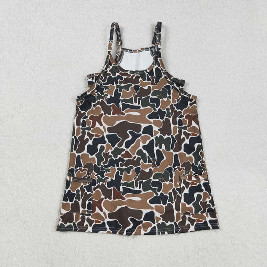 GSD2721 Baby Girls Brown Green Camouflage Athletic Yoga Dress 202509 RTS