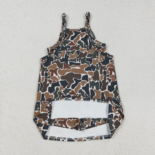 GSD2721 Baby Girls Brown Green Camouflage Athletic Yoga Dress 202509 RTS
