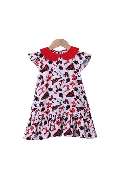Preorder GSD2783 Go Team Bows Red Flying Sleeve Dresses for Girls 202507