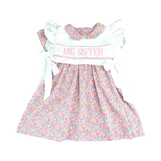 MOQ 8 Preorder GSD2835 Big Sister Floral Short Sleeve Dresses for Girls  202509
