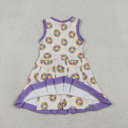 GSD2867 Mardi Gras Donut Purple Yoga Sleeveless Dresses for Girls 202512 RTS