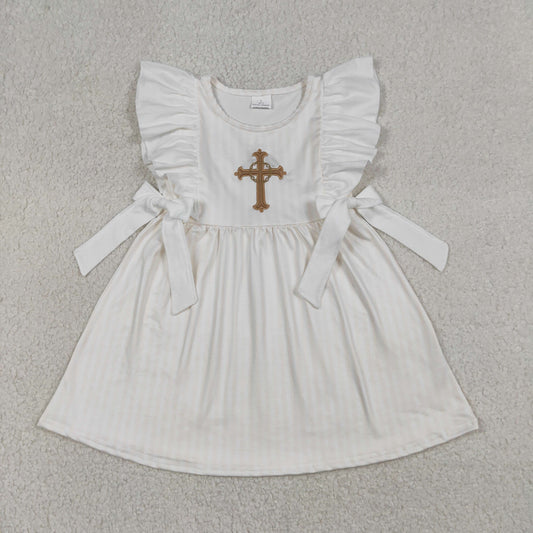 GSD2904 Easter Cross Ruffle Sleeveless Dresses for Girls 202601 RTS