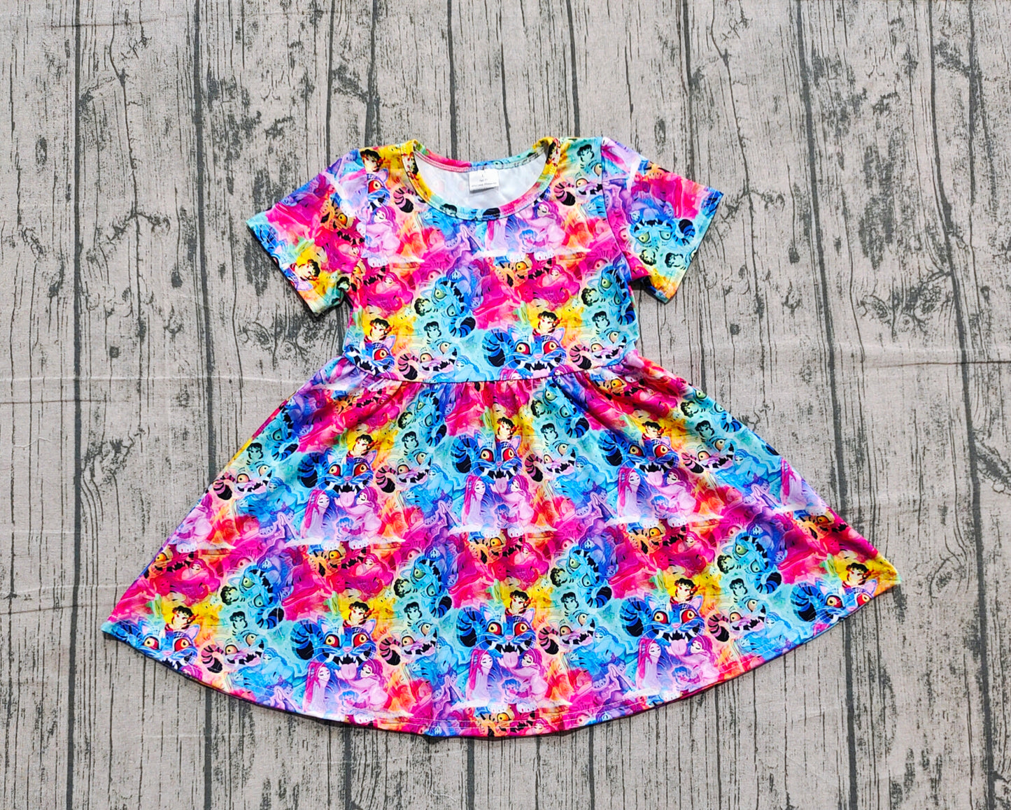 NO MOQ Preorder GSD2920 Kpop Colored Short Sleeve Dresses for Girls 202510