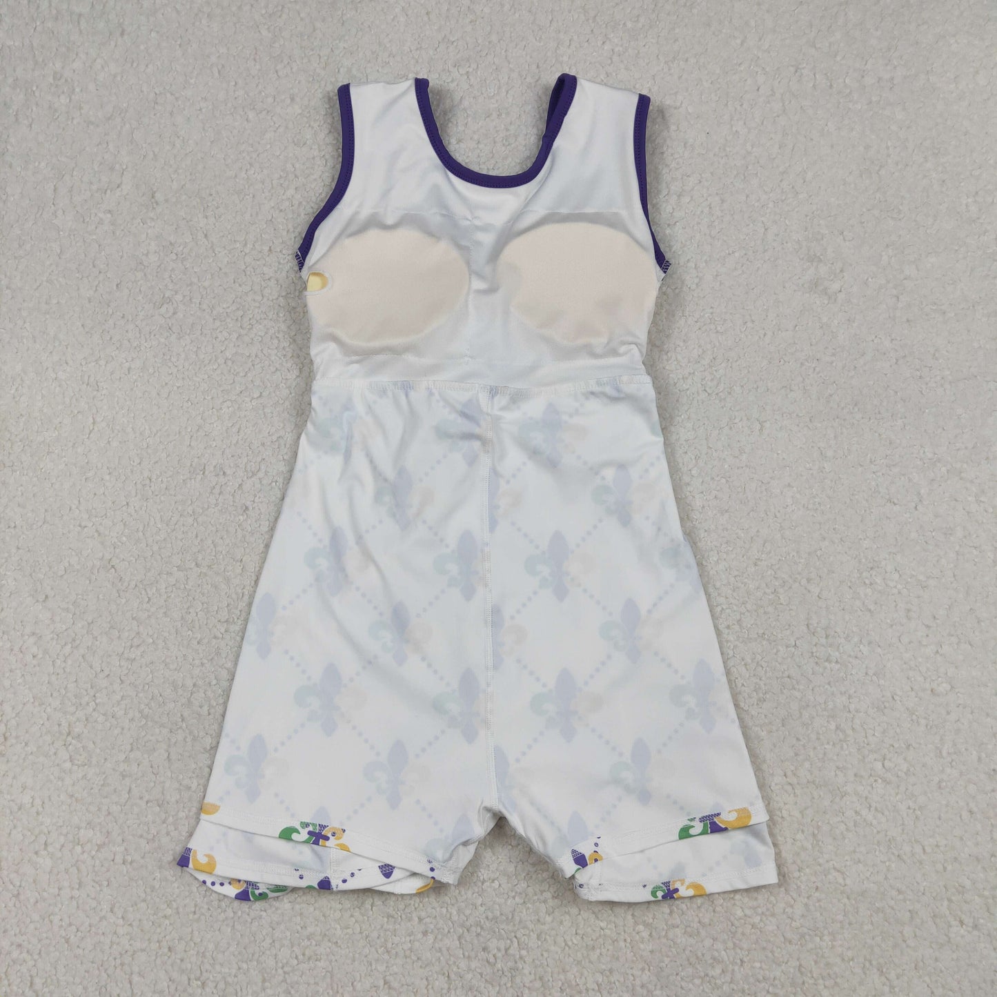 D2944 Mardi Gras Purple White Yoga Sleeveless Dresses for Girls 202512 RTS