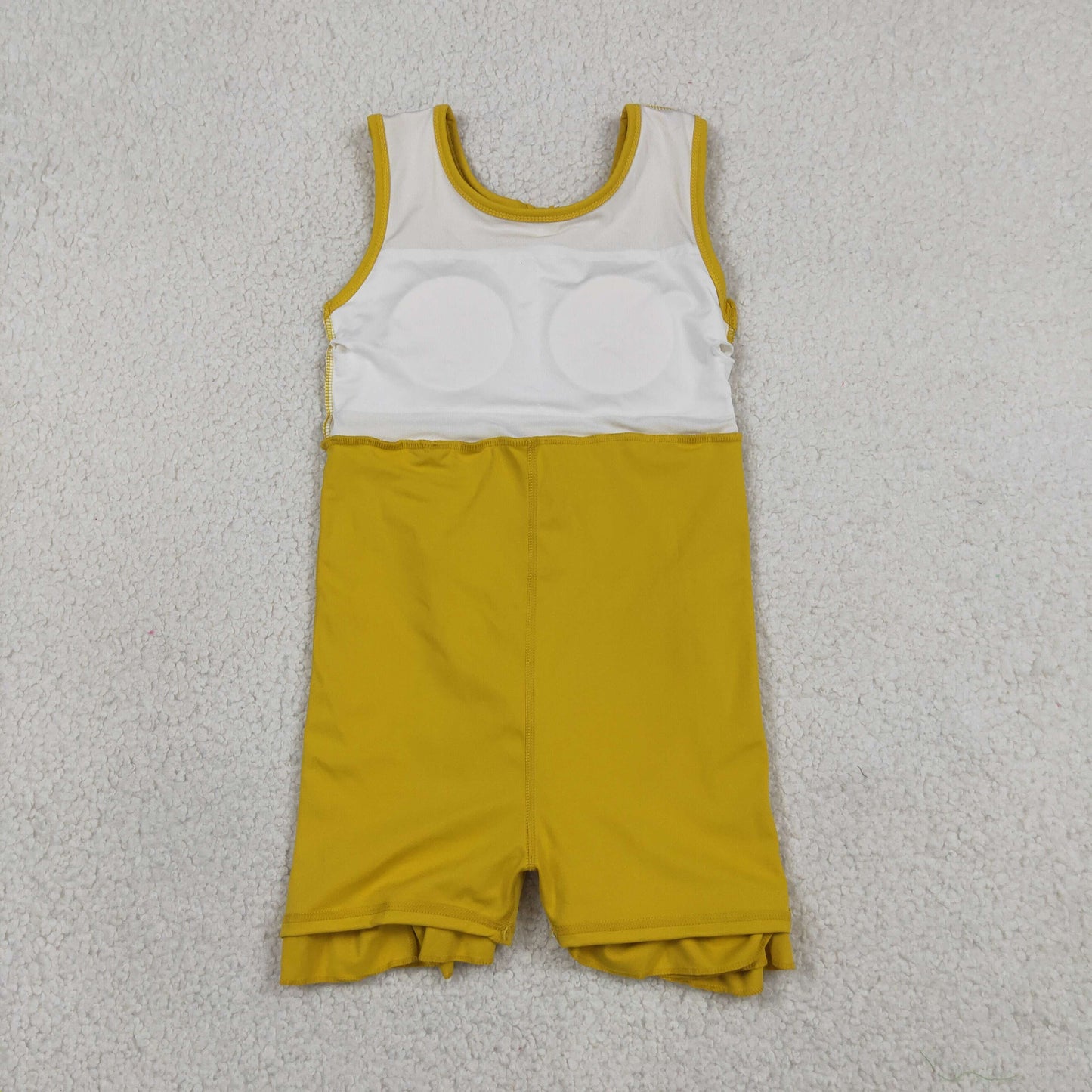 GSD3031 Solid Yellow Ruffle Yoga Sleeveless Dresses for Girls 202605 RTS