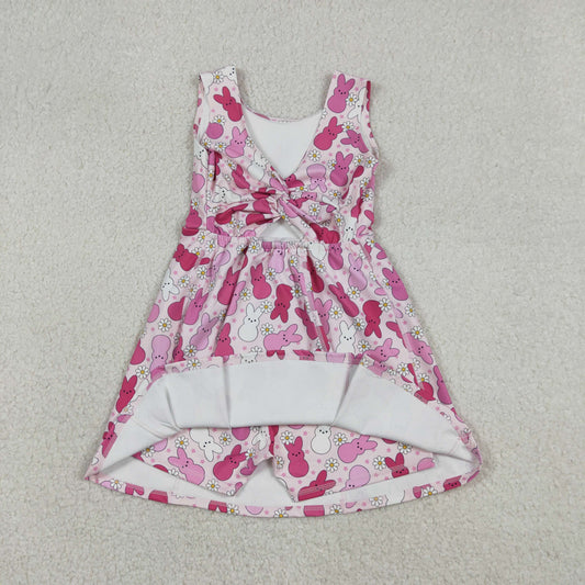 GSD3053 Easter Flower Rose Red Bunny Yoga Sleeveless Dresses for Girls 202512 RTS