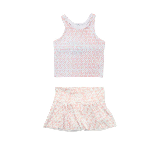 MOQ 5 PCS preorder GSD3137 Pink Bows Sleeveless with Skirts for Girls Yoga Sets 202511