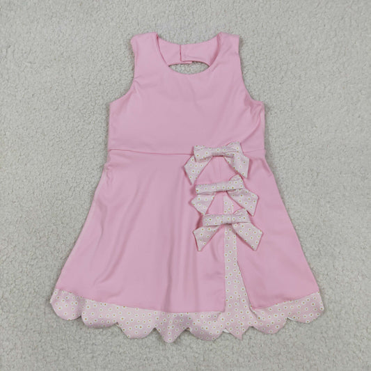 GSD3315 Bows Pink Sleeveless Yoga Dresses for Girls 202604 RTS