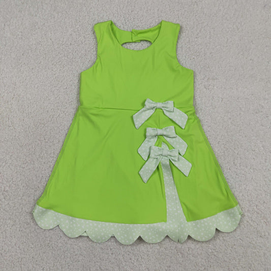 GSD3316 Bows Light Green Sleeveless Yoga Dresses for Girls 202605 RTS