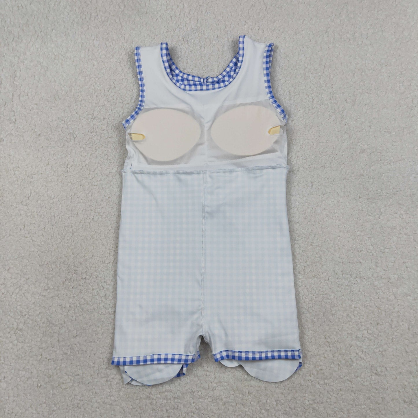 GSD3427 Blue Plaid Ruffle Bow Yoga Sleeveless Dresses for Girls 202603 RTS