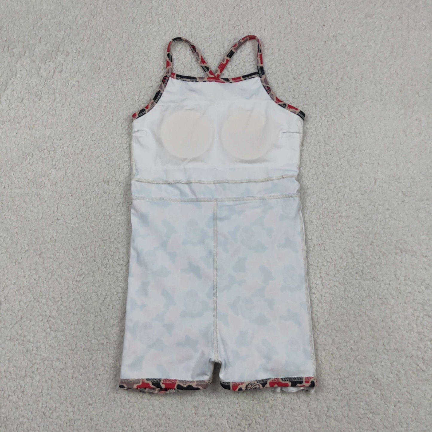 GSD3593 GO TEAM Bulldog Gray Red Camouflage Yoga Sleeveless Dresses for Girls 202605 RTS