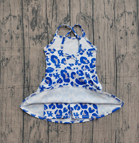 NO MOQ preorder GSD3630 Go Team UK Gray Blue Leopard Yoga Sleeveless Dresses for Girls 202601