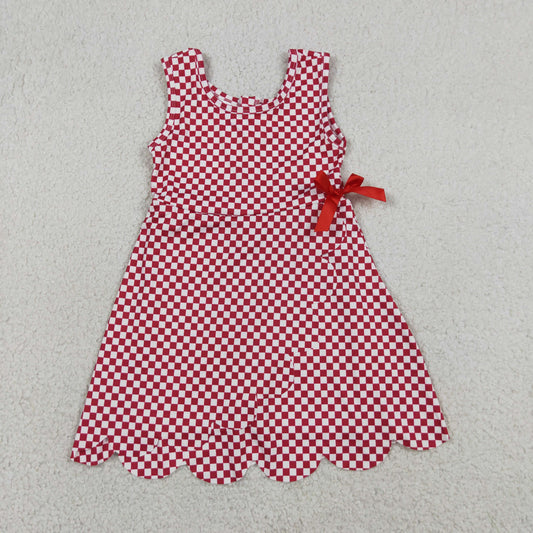 GSD3669 Red Plaid Ruffle Sleeveless Dresses for Girls 202605 RTS