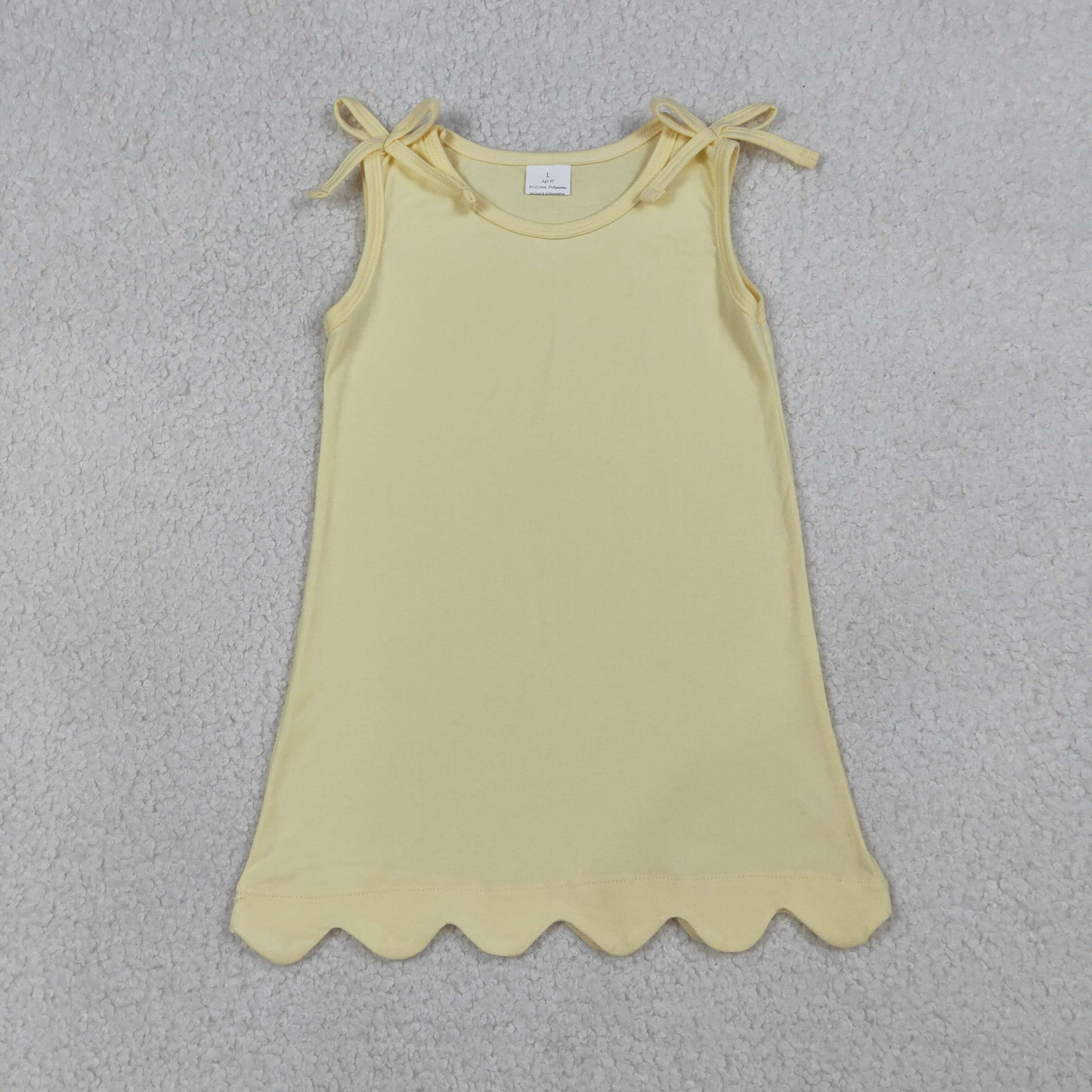 GSD3707 Solid Yellow Bows Sleeveless Dresses for Girls 202603 RTS