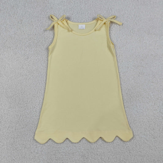 GSD3707 Solid Yellow Bows Sleeveless Dresses for Girls 202603 RTS
