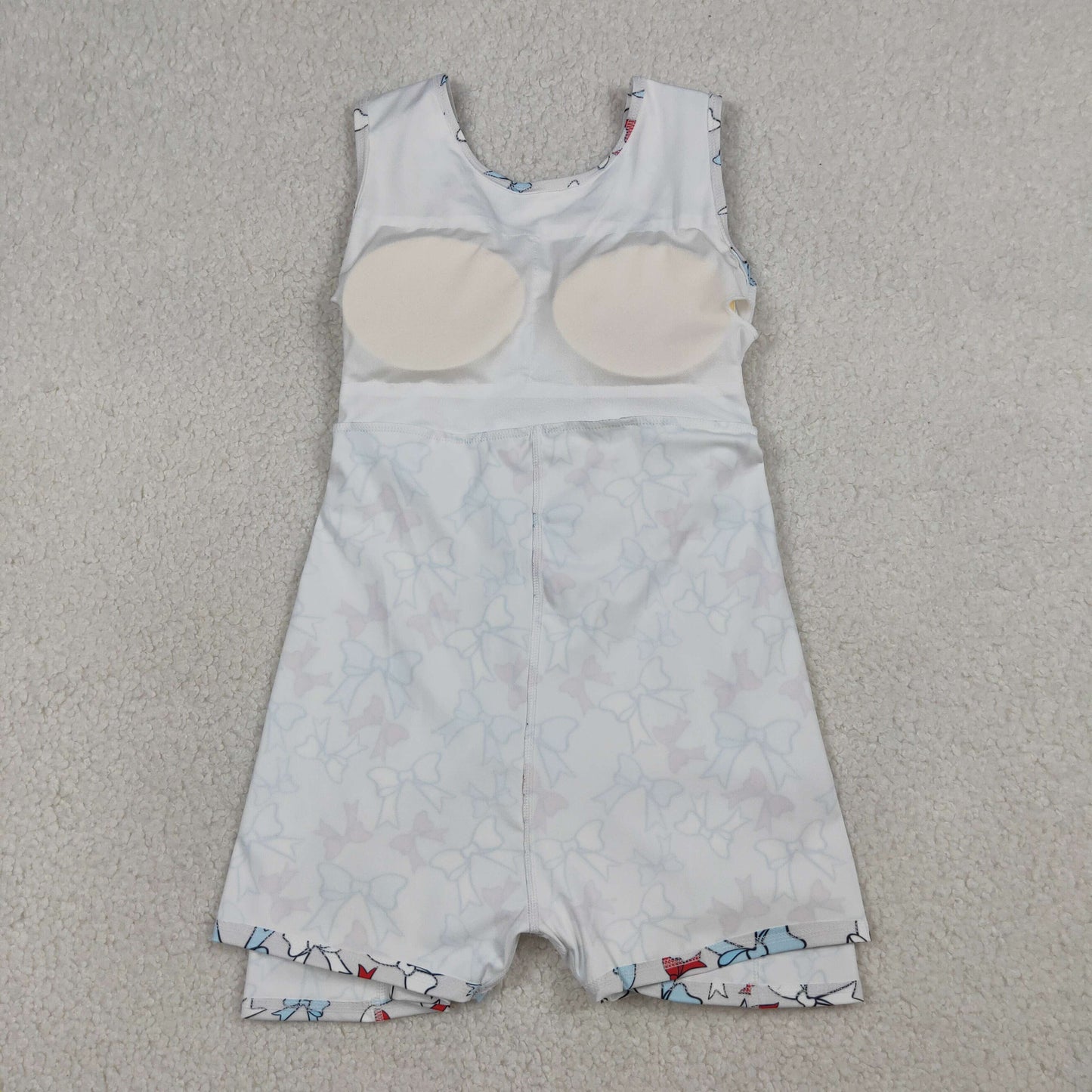 GSD3752 4th of July Red Blue Bows Sleeveless Yoga Dresses for Girls 202603 RTS