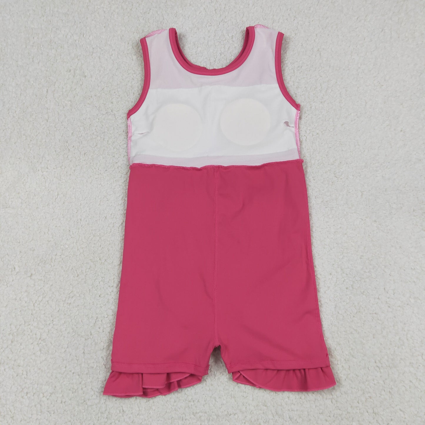 GSD3766 Solid Rose Red Bows Ruffle Sleeveless Yoga Dresses for Girls 202605 RTS