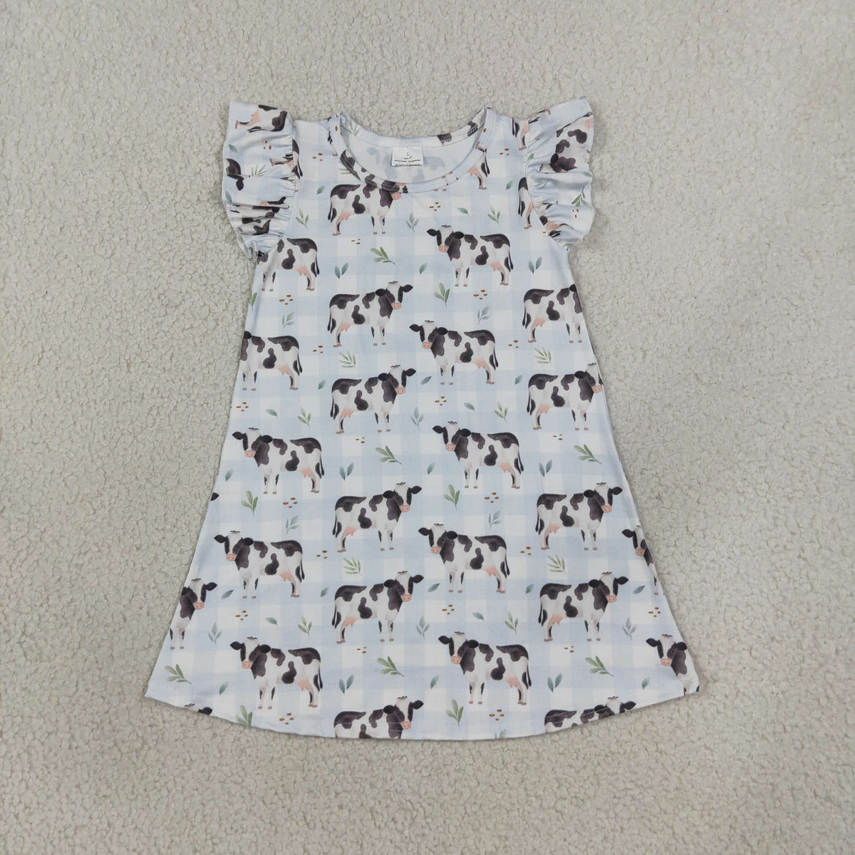 GSD3895 Farm Animals Cow Girl's Dress 202609 RTS