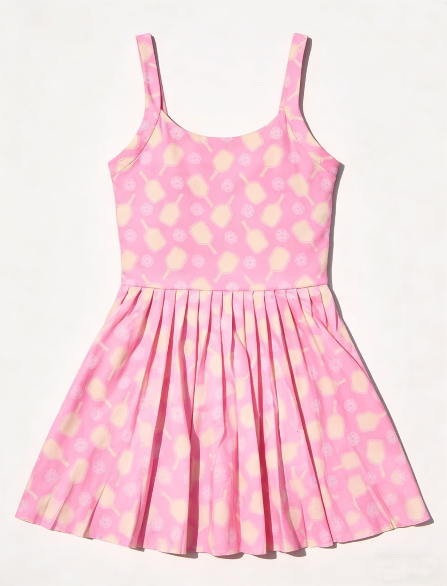 MOQ 5 PCS Preorder GSD3905 Racket Pink Sleeveless Yoga Pleated Dresses for Girls 202603