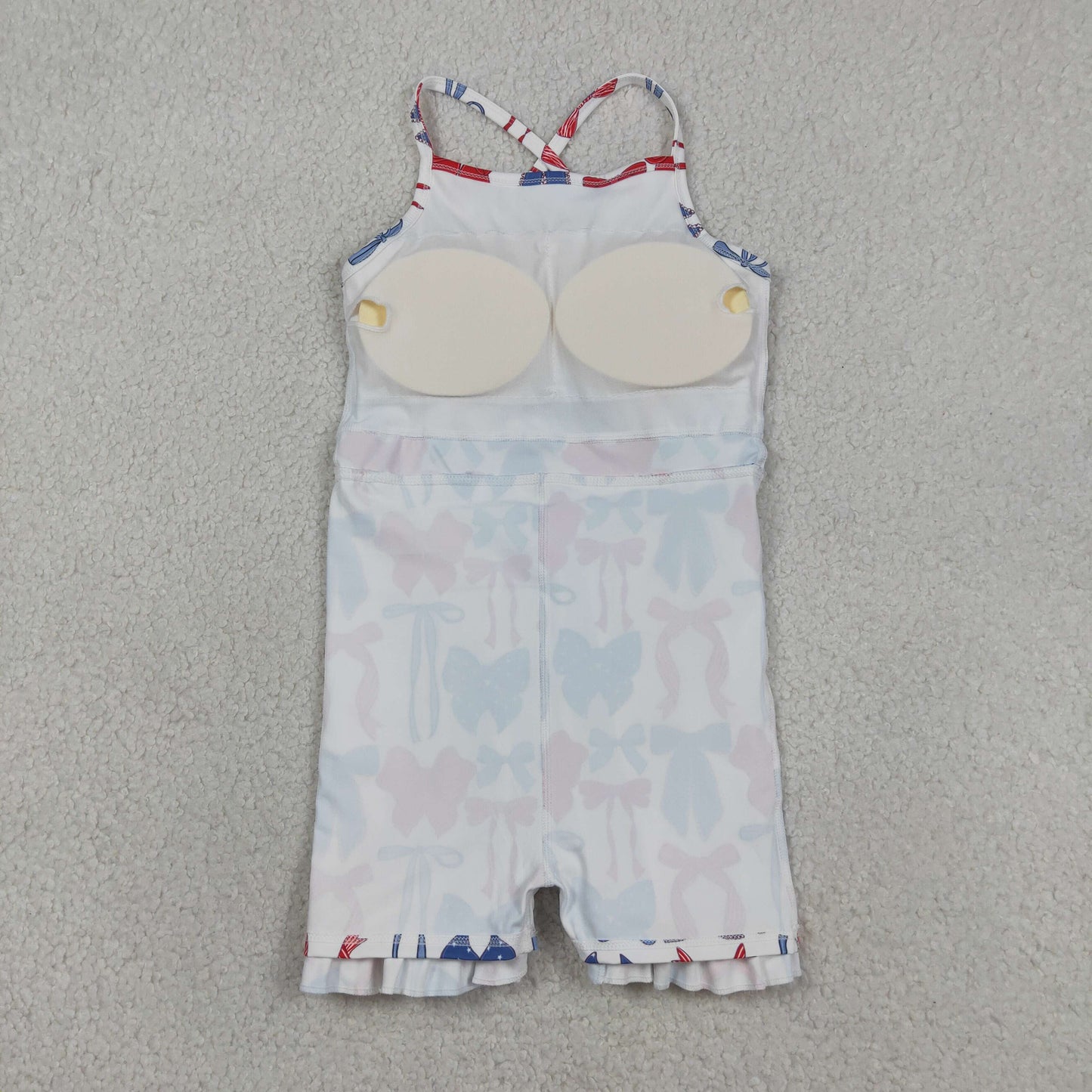New GSD4064 4th of July Red Blue Star Bows Yoga Sleeveless Dresses for Girls 202604 RTS