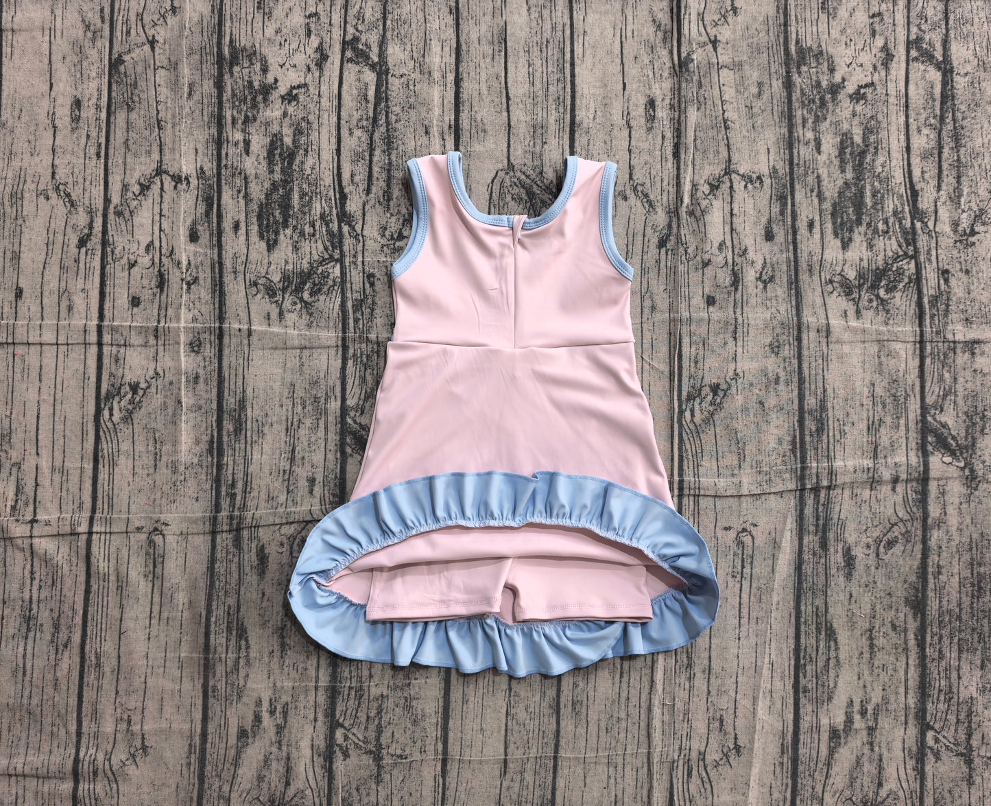 NO MOQ Preorder GSD4129 Blue Ruffle Pink Sleeveless Yoga Dresses for Girls 202605