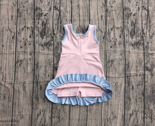 NO MOQ Preorder GSD4129 Blue Ruffle Pink Sleeveless Yoga Dresses for Girls 202605