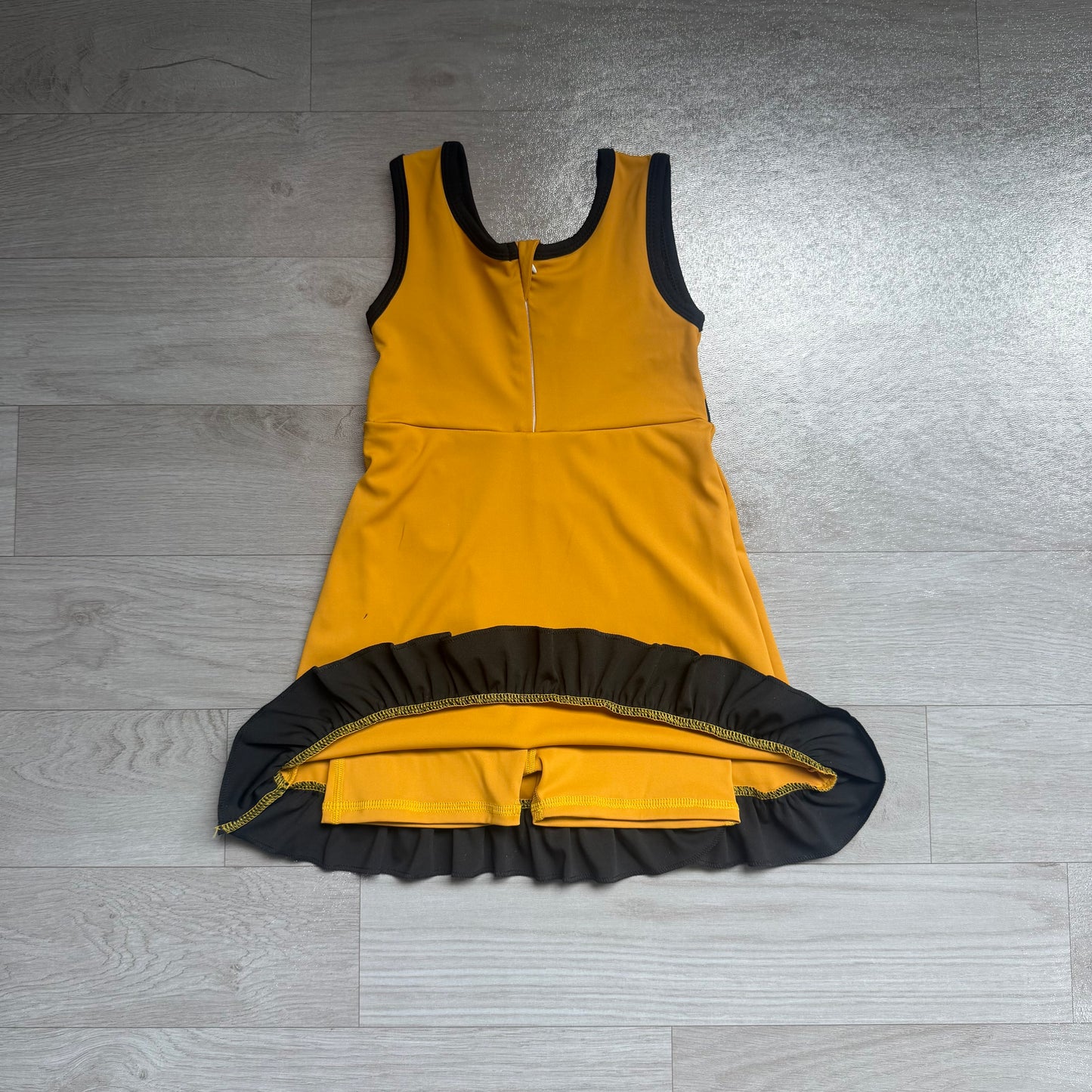 NO MOQ Preorder GSD4134 Black Ruffle Orange Sleeveless Yoga Dresses for Girls 202607