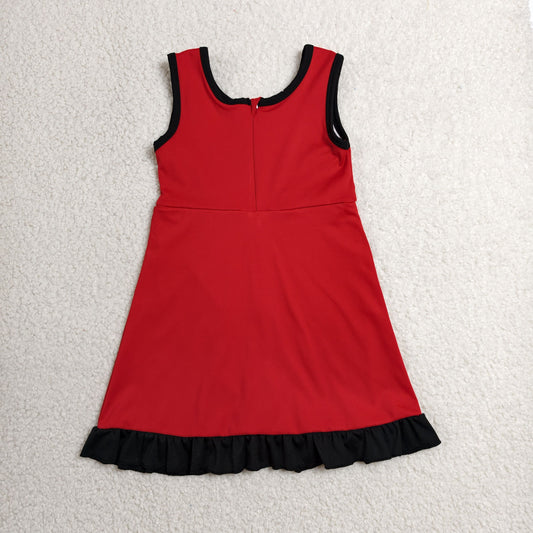 GSD4146 Black Ruffle Red Sleeveless Yoga Dresses for Girls 202606 RTS