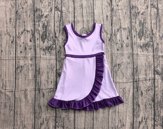 NO MOQ Preorder GSD4151 Purple Ruffle Sleeveless Yoga Dresses for Girls 202605