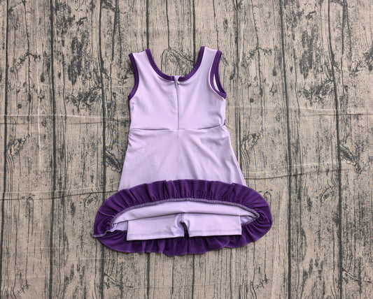 NO MOQ Preorder GSD4151 Purple Ruffle Sleeveless Yoga Dresses for Girls 202605