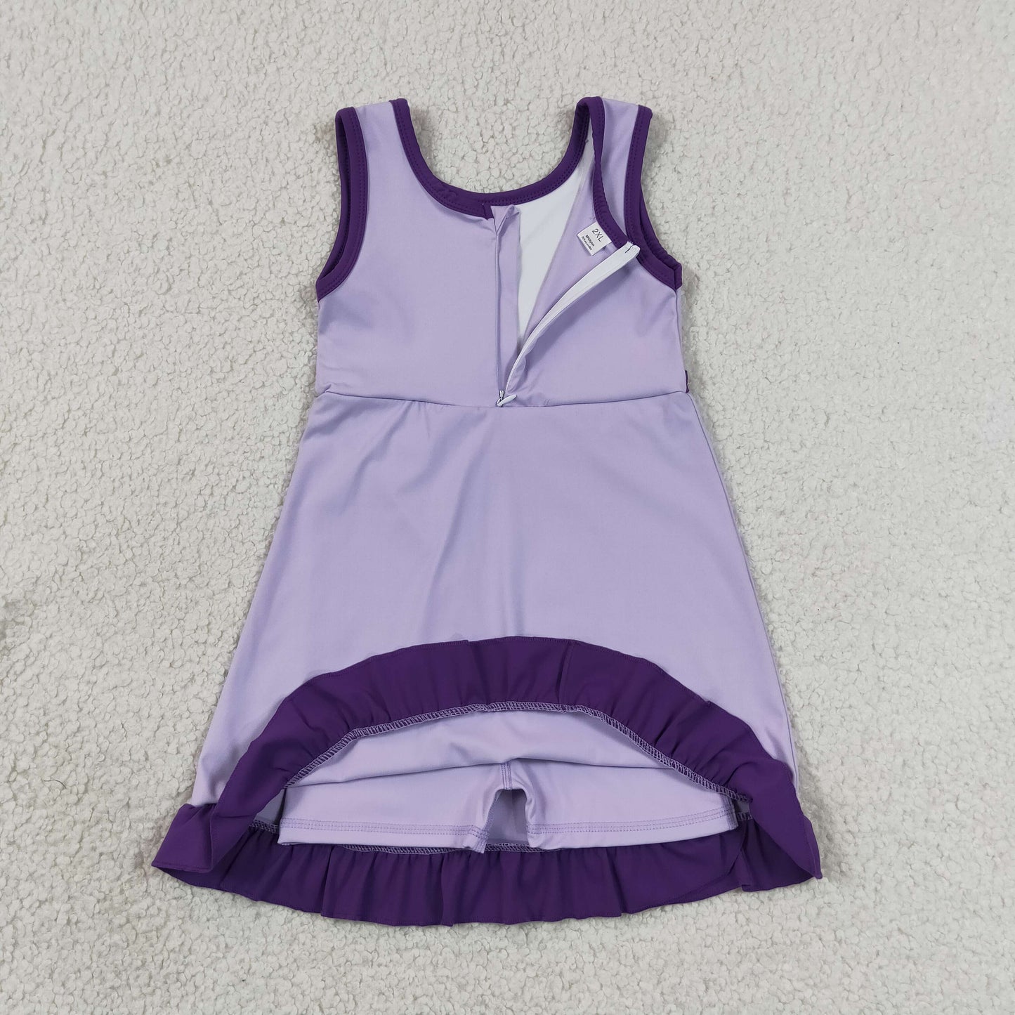 GSD4151 Purple Ruffle Sleeveless Yoga Dresses for Girls 202606 RTS