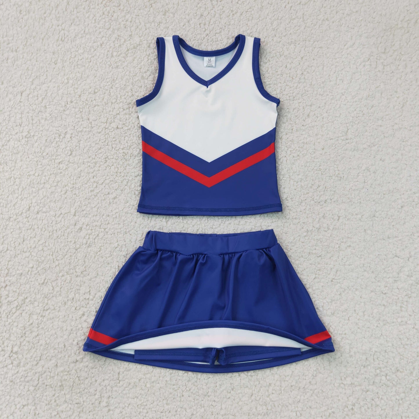 GSD4202 Red Blue Stripe Sleeveless Top with Skirts for Girls Yoga Sets 202607 RTS