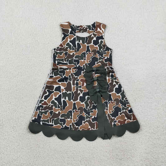 GSD4229 Hunting Camo Scallop Edge Yoga Girl's Dress Onesie