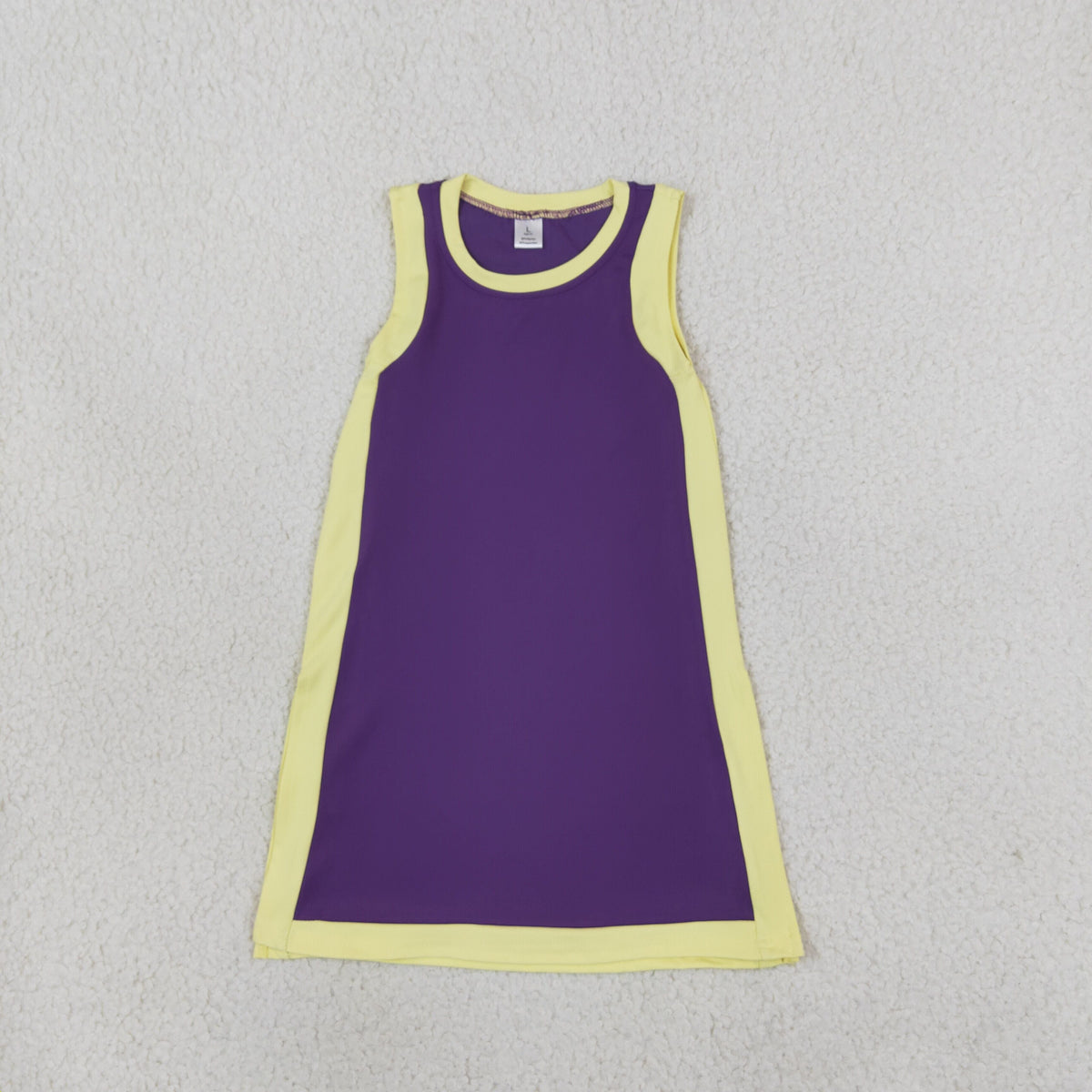 GSD4253 Solid Color Yellow Purple Yoga Girl's Dress