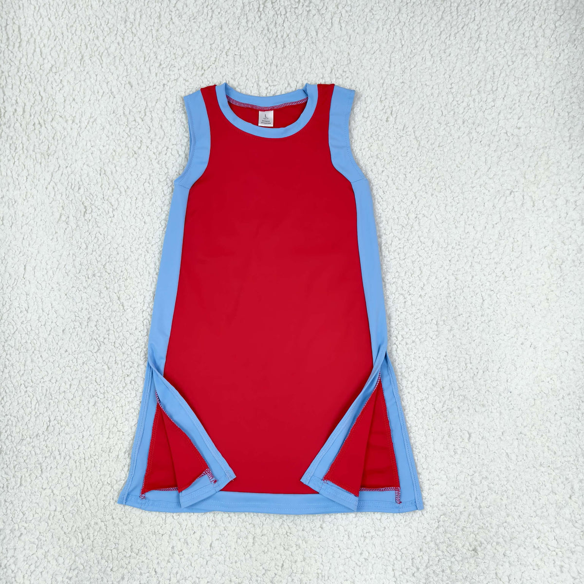 GSD4255 Solid Color Red Blue Yoga Girl's Dress