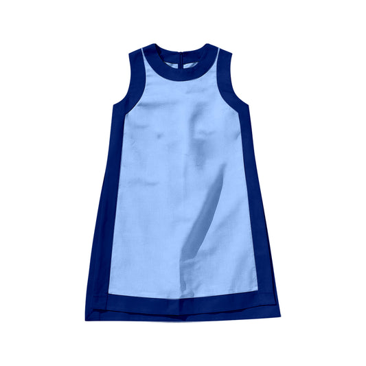 MOQ 5 PCS Preorder GSD4256 Navy & Blue Patchwork Sleeveless Yoga Dresses for Girls 202606
