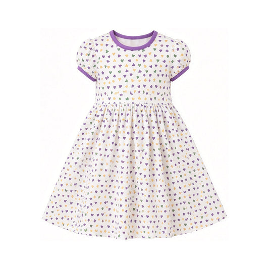 Preorder MOQ 5 pcs GSD4313 Mardi Gras Purple Girl's Dress 202609