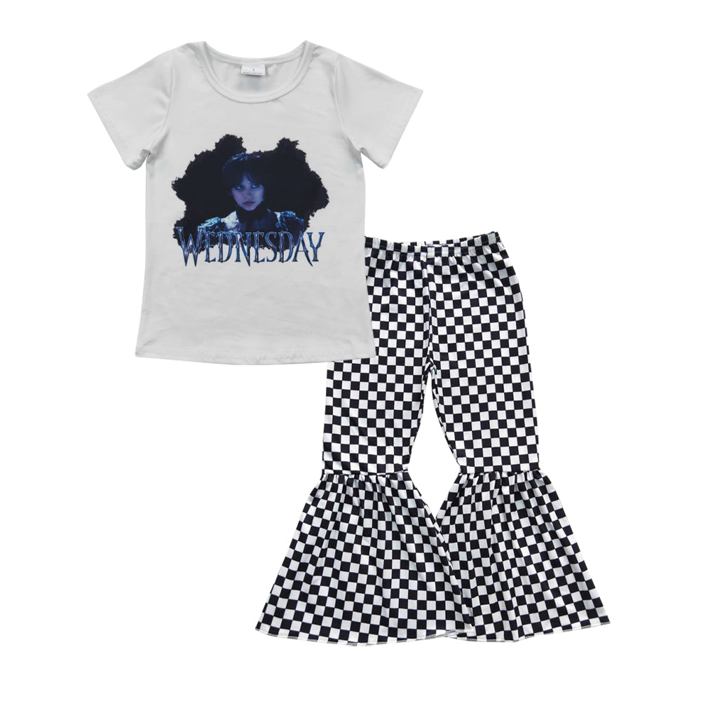 GSPO0683 2Pcs Wed Cartoon Pants Girls Long Sleeve Pants Outfits