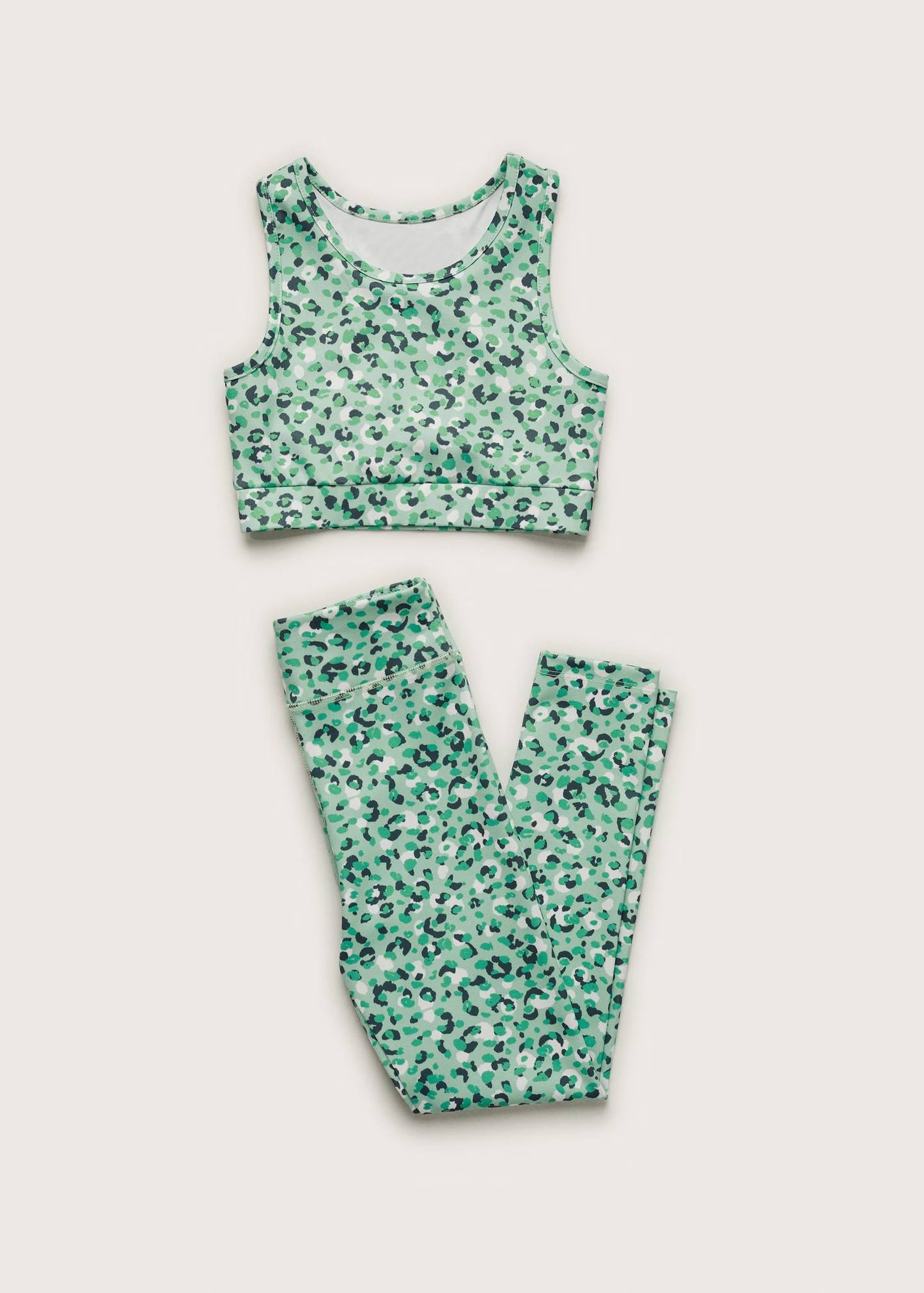Preorder GSPO1997 Yoga Outfit Baby Girls clothes Green Leopard print vest pants Girls Boutique Summer clothes 202502 RTS