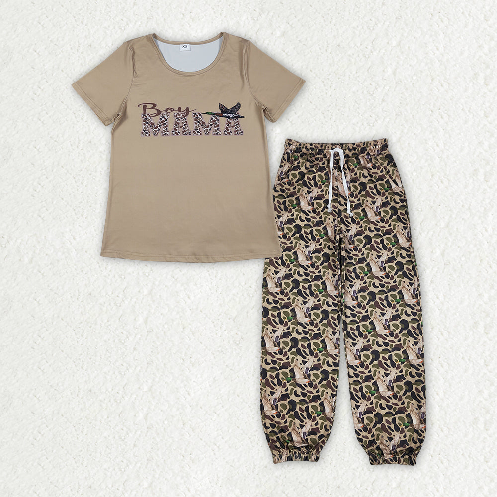 GSPO2231 Adult Female Duck Hunting MAMA Camo Short Sleeve Pants Sets 202601 RTS