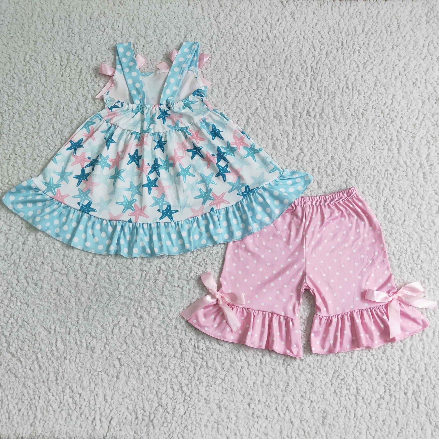 Clearance GSSO0058 Halter bow blue star pink shorts suit