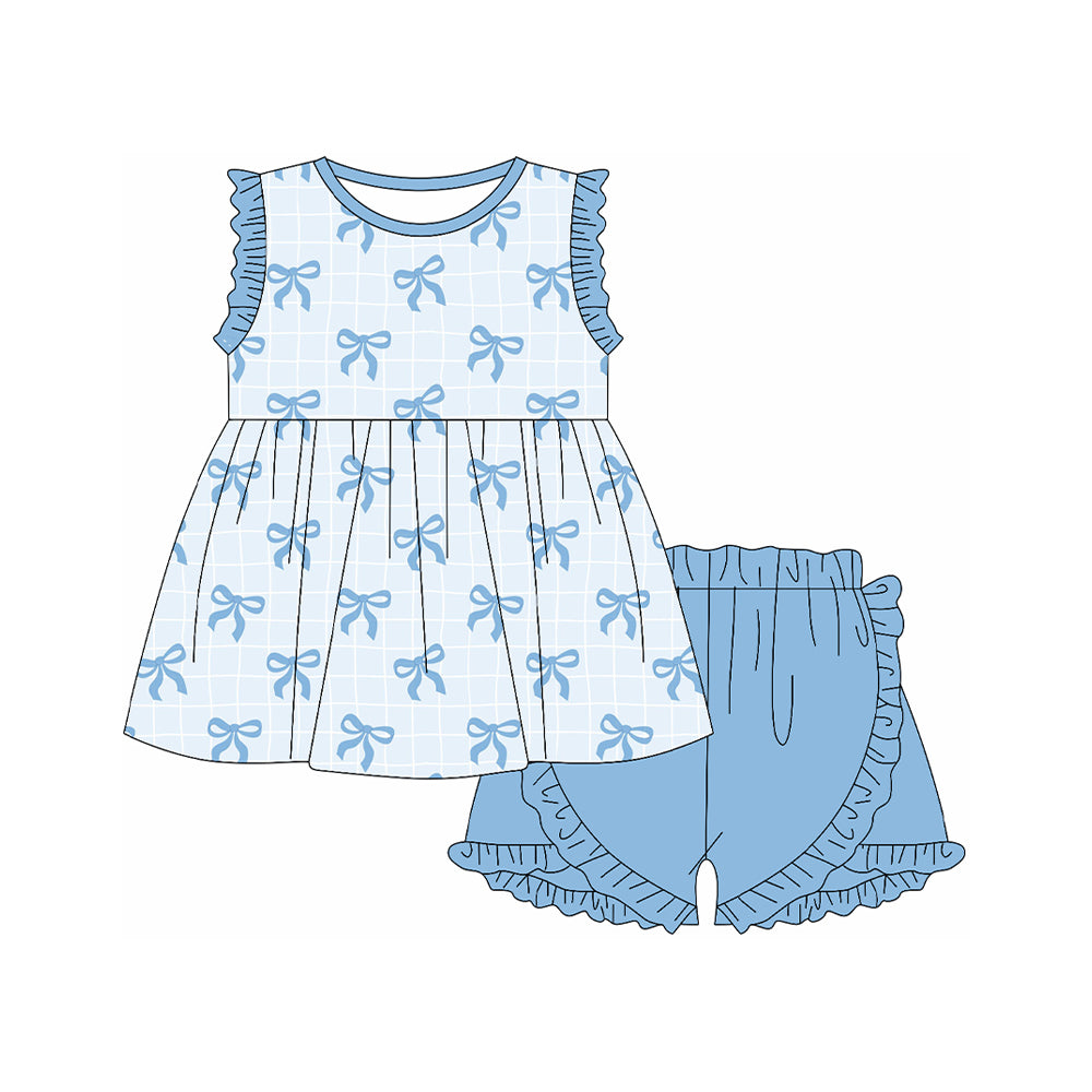 Preorder GSSO2119 Lobster Girls ruffled sleeveless vest shorts Boutique Summer clothes 202501